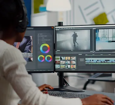 Video post-production editing in progress